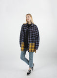 Heavy Overfit Check Colorblock Shirt