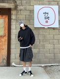 DISCERNMENT's Balloon Cargo Denim Shorts