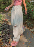 Vintage Damage White Wide Pants
