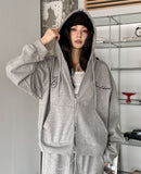 Ove Lettering Semi-Crop Hood Zip-Up