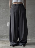 Signature pin tuck wide slacks