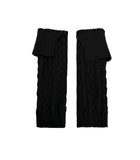Wooden Button Cable Knit Leg Warmers
