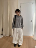 Bepos Rivet Cotton Balloon Wide Pants