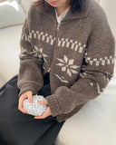 Senkoy Nordic Two-Way Wool Knit Zip-up