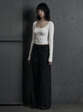 [mnem] strap maxi wide pants