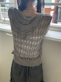 Forea Two-Way Punching Over Fit Knit Hood Zip-up