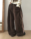 Remo fleece track wide pants