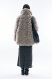 Milk plush collar fur coat