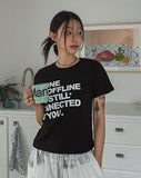 Steel U lettering cropped short-sleeved