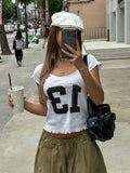 13 Numbering Ruffle Cap Sleeve Short Sleeve