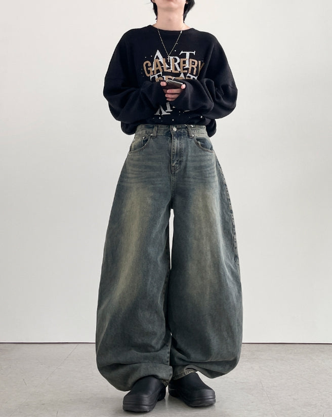 【YOURNUS】Dribble Vintage Balloon Denim Pants YOURNUS (ユアノス) - ドリブルビンテージバルーンデニムパンツ