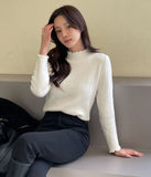 Ets Mink Brushed Openwork Frill Turtleneck Knit