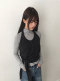[Brushed Lining] Durin halter neck wrap layered sleeveless