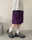 Mimyu check banding nylon Bermuda pants