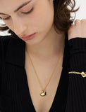Pebble Heart Silver Necklace M