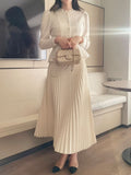 Devella Pleat Banding Long Skirt