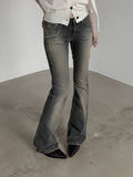 Sand Tin Washed Raw Bootcut Denim