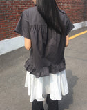 Dupont Frill Short Sleeve Blouse