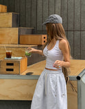 Sideline eyelet halter top