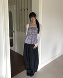 Onni Embroidered Balloon Wide Denim Long Pants