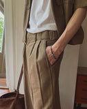 Saffy Adjust Linen Wide Slacks