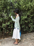Levui Summer See-through V-Neck Layered Long Sleeve Tee