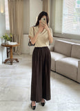 Cento Two-Pin Tuck Wide Straight Slacks