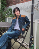 Morgan Corduroy Patch Wide Denim Pants
