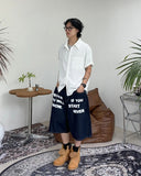 Crea Lettering Bermuda Pants