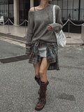 Teen Grey Brush Skirt