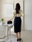 Atte Satin Pin-Tuck Blouse