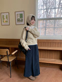 Debenny Banding Corduroy Pintuck Long Skirt