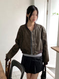Wort Vintage Washing Leather Crop Blouson Jacket