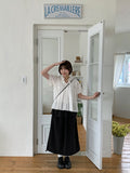 Niola Dot Nylon Layered Long Skirt