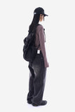 Answer wrinkle washed wide denim pants