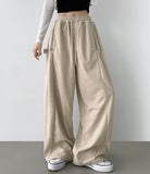 Corduroy Side Snap Button Folding Wide Banding Pants