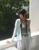 Floin see-through ribbed cardigan