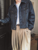 Creep Vintage Leather Trucker Jacket