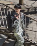 Kai Nylon Glossy Piping Zip-up