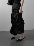 Glopin Drape Satin Skirt