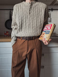 Rubin Cable Henley Neck Knit