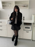 Anju Fur Collar Quilted Short Jacket