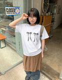 Tyoi Ribbon Printing Short Sleeve Tee