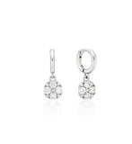 Essence Silver (W) Moissanite Florette One-Touch Earrings