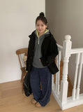 Hiel High Neck Hood Half Coat
