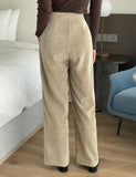 Anvel Belloa Corduroy Pintuck Wide Pants