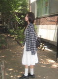 [MADE] Riche Over Boxy Check Long Sleeve Wrinkle Shirt
