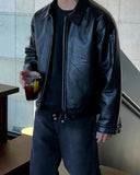 Fade leather jacket