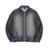 SHINING LOGO WASHED DENIM JACKET