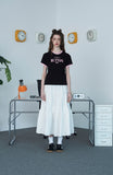 BUTTON CROP Ringer Tee